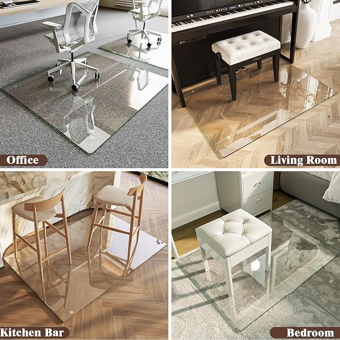Koonmi Tempered Glass Chair Mat 60"x46" - Image 8