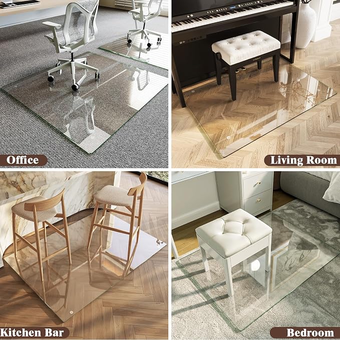 Koonmi Tempered Glass Chair Mat 51"x63" - Image 8
