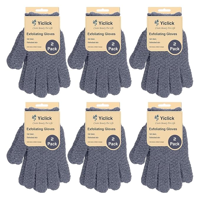 Yiclick Heavy Exfoliating Gloves, Exfoliating Body Scrubber by YiclickCreateBeautyforLife