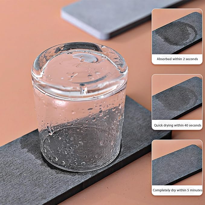 2 Pcs Water Absorbing Stone Trays, Kitchen/Bathroom Sink Soap Dish, Diatomite - Image 4
