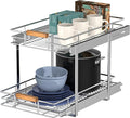 Pull Out Cabinet Organizer, 2 Tier Wire Basket Slide Out Shelf Storage by MountWalker