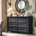 Black Dresser, Farmhouse 6 Drawer Dresser by StandifurnoFurniture