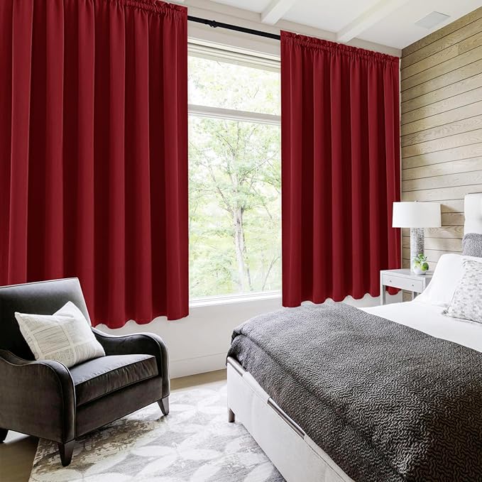DWCN Burgund Short Blackout Curtains - Image 2