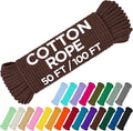 TECEUM Cotton Rope 3/16” – 100 FT – Strong All-Purpose Braided Rope – Natural by TECEUM