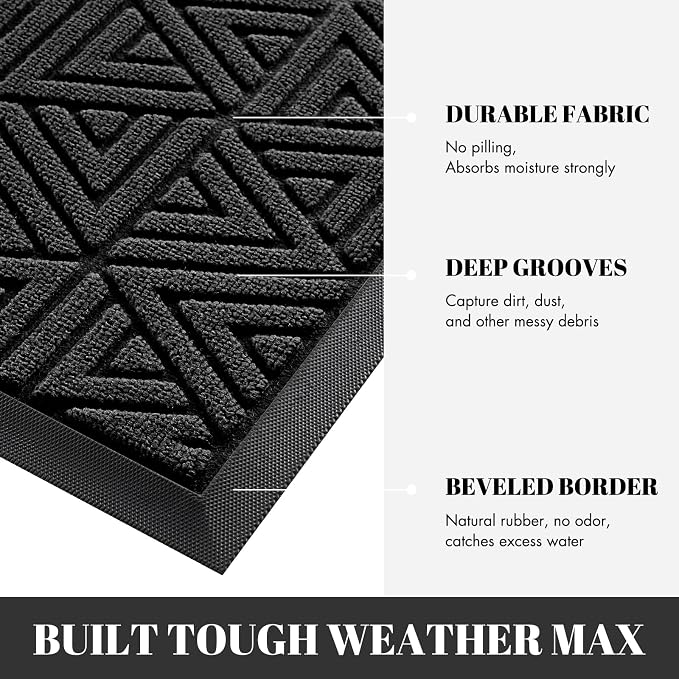 Yimobra Large Door Mat 36x24, All-Weather Waterproof Non-Slip Welcome Matt - Image 2