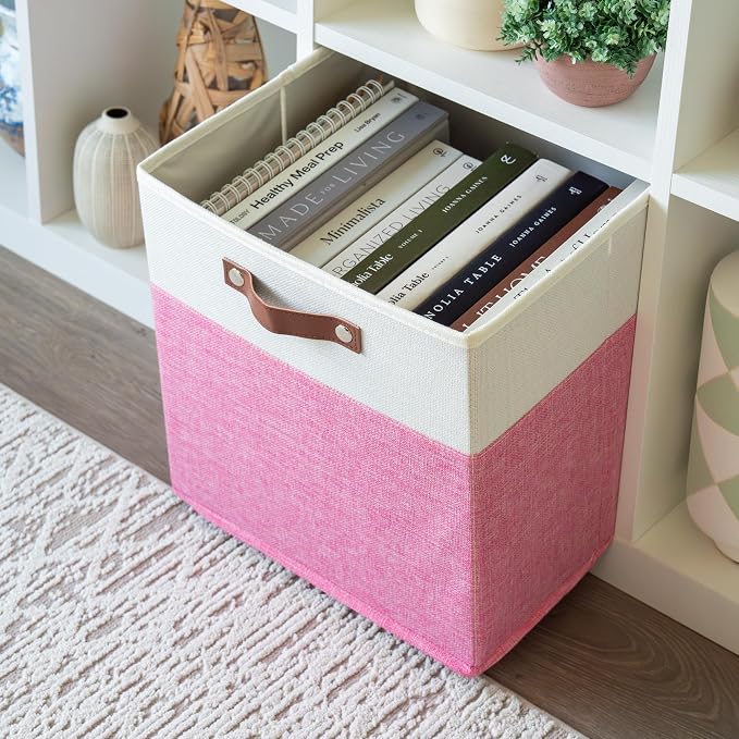 OrganiHaus 13x13 Cube Fabric Storage Bins Set of 4, Fabric Storage Cubes w/ - Image 5