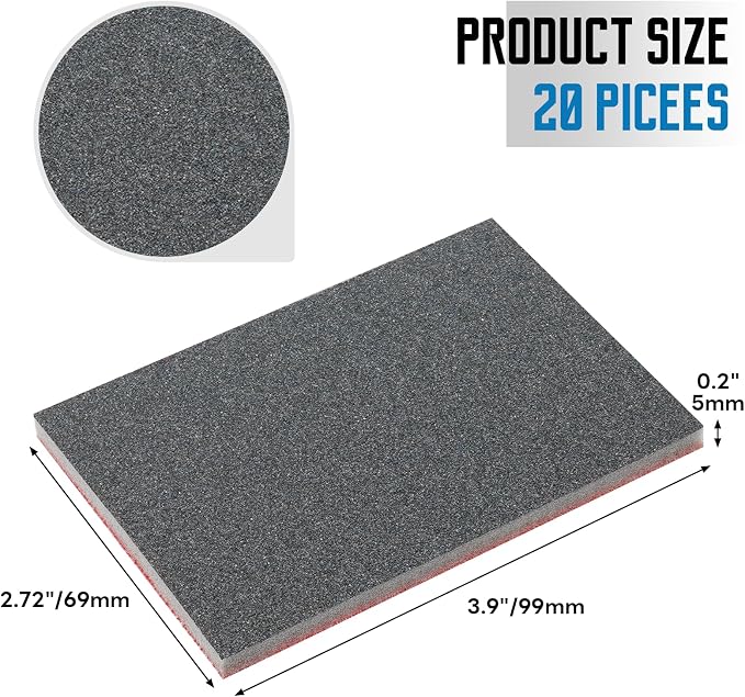 20 Pack 180 Grit Sanding Sponge, 3 x 4 Inch Soft Foam Sanding Block Wet Dry - Image 2
