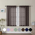 Aiyufeng Sheer Brown Curtains 45 Inch Length 2 Panels Set, Farmhouse Clip by Aiyufeng