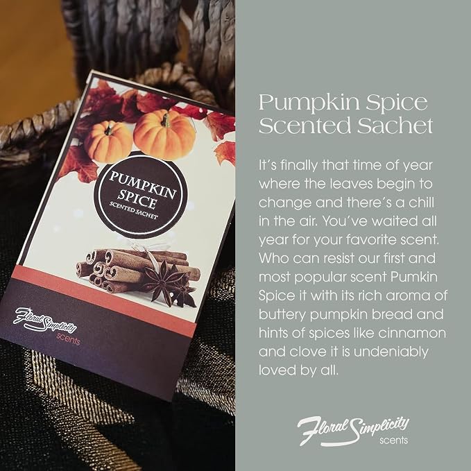 Simplicity Scents Pumpkin Spice Scented Sachets Pack of 3, Fall & Winter - Image 2