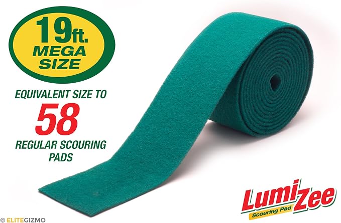 Green Scrubbing Pad Roll 19ft Economy Size Medium Duty Abrasive Scrub Sponge - Image 3