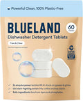 BLUELAND 100% Plastic-Free Dishwasher Detergent Tablets, Free & Clear, by BLUELAND