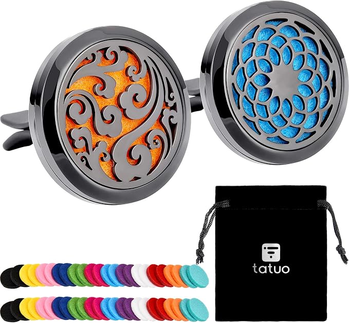 2 Pieces 316L Car Aromatherapy Oil Diffuser Air Freshener by Tatuo