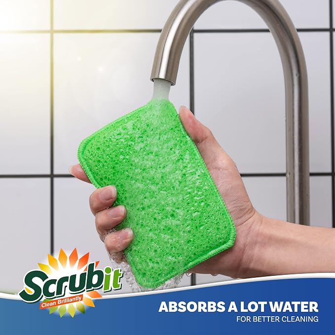Scrub and Wipe Cleaning Pads – SCRUBIT Dual Sided Scouring Pad and Sponge - Image 7