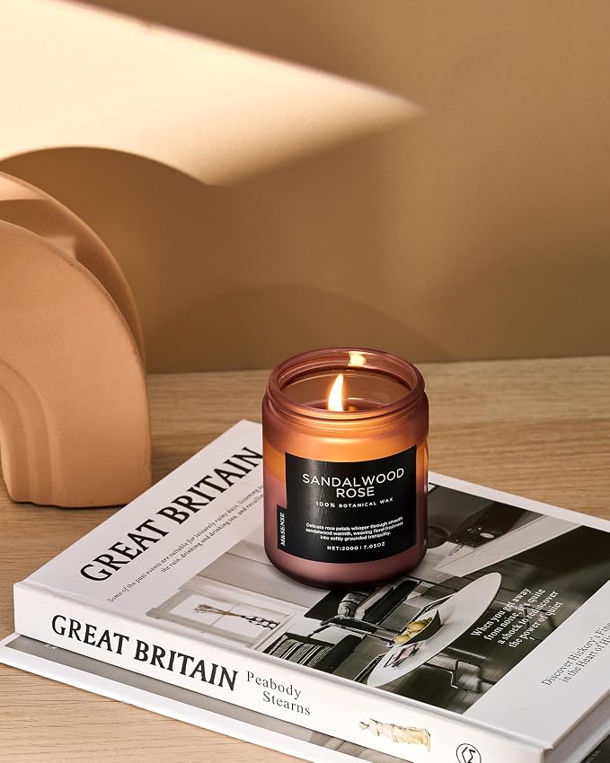 M&SENSE Sandalwood Rose Scented Candle 7.05oz 50 Hours Long Lasting Burn - Image 7