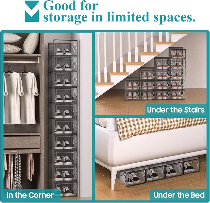 Kuject Large Shoe Organizers Storage Boxes - Image 7