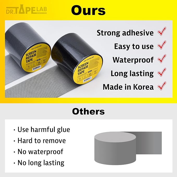 Black Window Screen Repair Tape, 2 in X 15 FT, Screen Repair Kit - Image 6