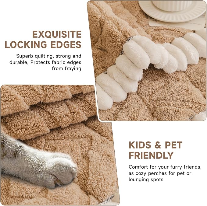 OTOB Pet Couch Covers for 3 Cushion Couch Sofa, Washable & Non Slip Fuzzy Plush - Image 4