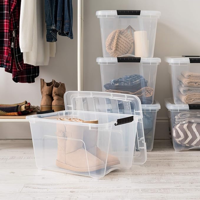 IRIS USA 32 Qt Stackable Plastic Storage Bins - Image 5