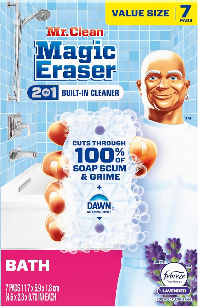 Mr. Clean Magic Eraser Sponge, Bathroom Cleaner, Soap Scum Shower & Tub Cleaner - Image 13