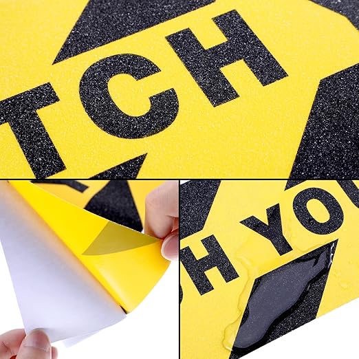 Boao 12 Pieces Watch Your Step Stickers Sign 6 x 24 Inch Caution Watch Your - Image 6
