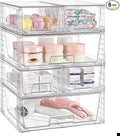 Vtopmart Clear Stackable Storage Drawers Set of 6, Easily Assemble Acrylic by Vtopmart
