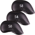 Premium Magnetic Leather Iron and Wedge Golf Club Head Covers | Set of 10 | by AllTeedUp