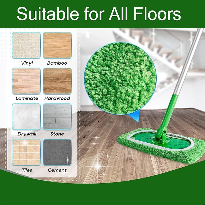 Reusable Microfiber Mop Pads Washable Wet Pads Compatible - Image 5