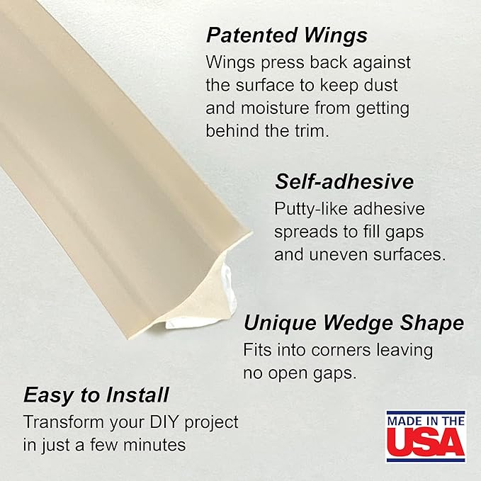InstaTrim New & Improved Caulk Trim -10ft Ivory 3/4" Wide Caulk Tape - Image 2