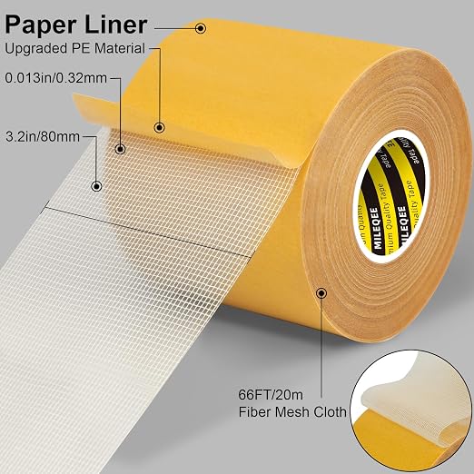 Double-Sided Tape Strong and Tough, Extra Large 3.2in x 66FT, Durable Duct - Image 2