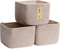 Small Organizing Baskets for Cubes Shelf, 9.7x9.7x7.1 Inch Rope Woven Storage by MiniArkStorageBasketsHome