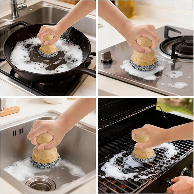 Cast Iron Scrubber and Scraper, Chain Mail Cleaner - Image 3