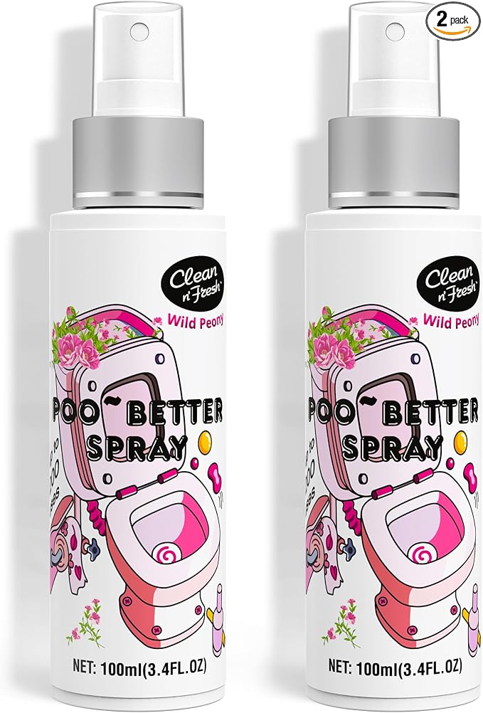 Clean-n-Fresh Toilet Spray, Wild Peony Scent, Bathroom Odor Eliminator & Air by Clean-n-Fresh