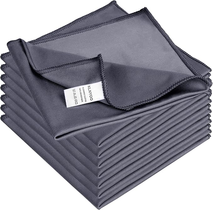 KLNYOO Microfiber Glass Cleaning Cloths Lint Free Streak Free Quickly and by KLNYOO