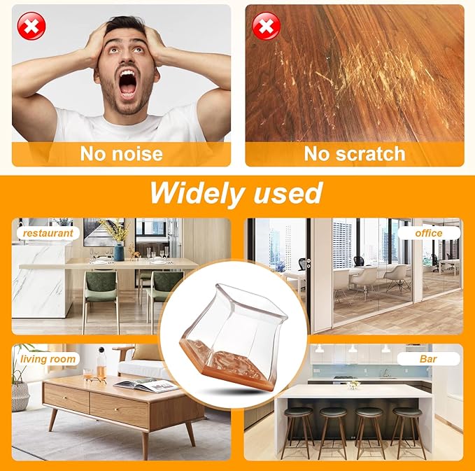 CHUNZEXI 32 Pack Square Chair Leg Floor Protectors - Image 6