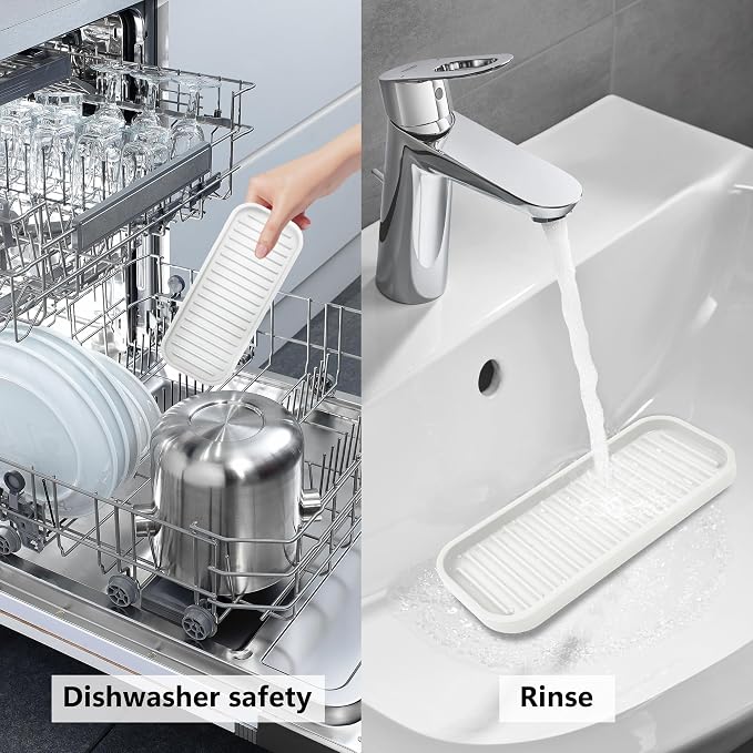 Silicone Sponge Holder Kitchen Sink Organizer Tray Dish Caddy Soap Dispenser - Image 4