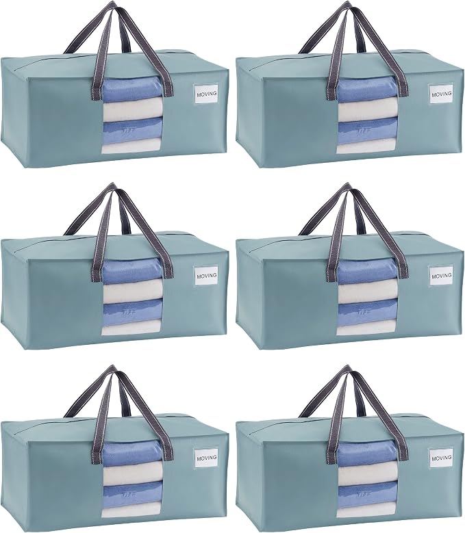 VENO 6 Pack Moving Bags for College, Heavy-Duty Storage Totes, Moving Boxes and by Veno