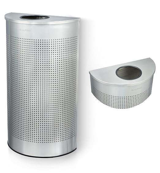 Alpine Half Round Trash Can Open Top by AlpineIndustries