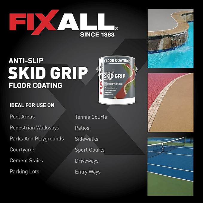 FIXALL Skid Grip Anti-Slip Coating, 1 Gallon, Exceeds ADA Standards, - Image 7