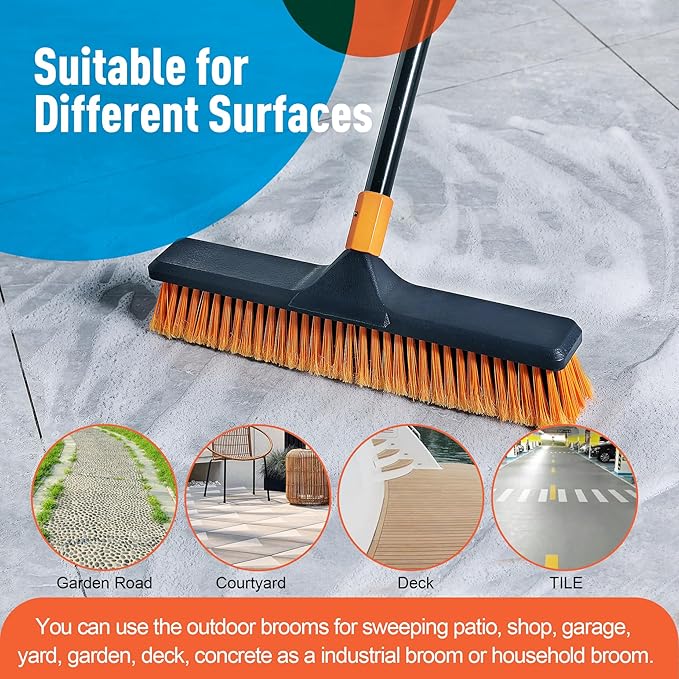 18" Push Broom Outdoor for Floor Cleaning - Image 5