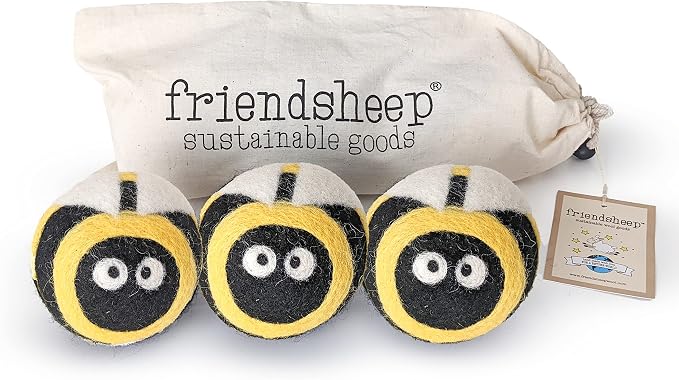 Friendsheep Wool Dryer Balls, Organic Reusable Fabric Softener Alternative by Friendsheep