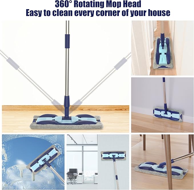 MEXERRIS Microfiber Floor Mop for Hardwood Laminate Tile Floor Cleaning: - Image 4