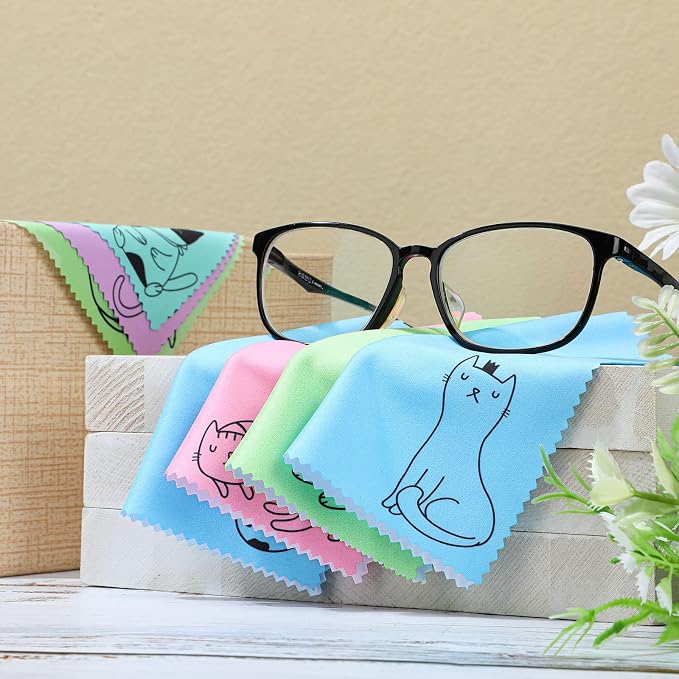 Sinmoe 20 Pcs Microfiber Cleaning Cloth Cute Kitty Cat Design Microfiber Cloth - Image 6