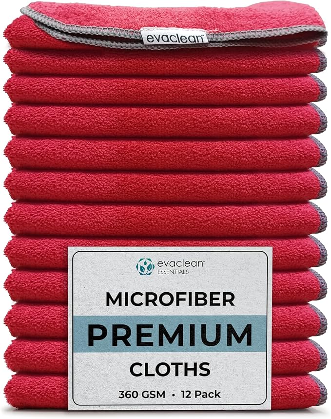 EvaClean Premium Microfiber Cleaning Cloth 16"x16" by Evaclean