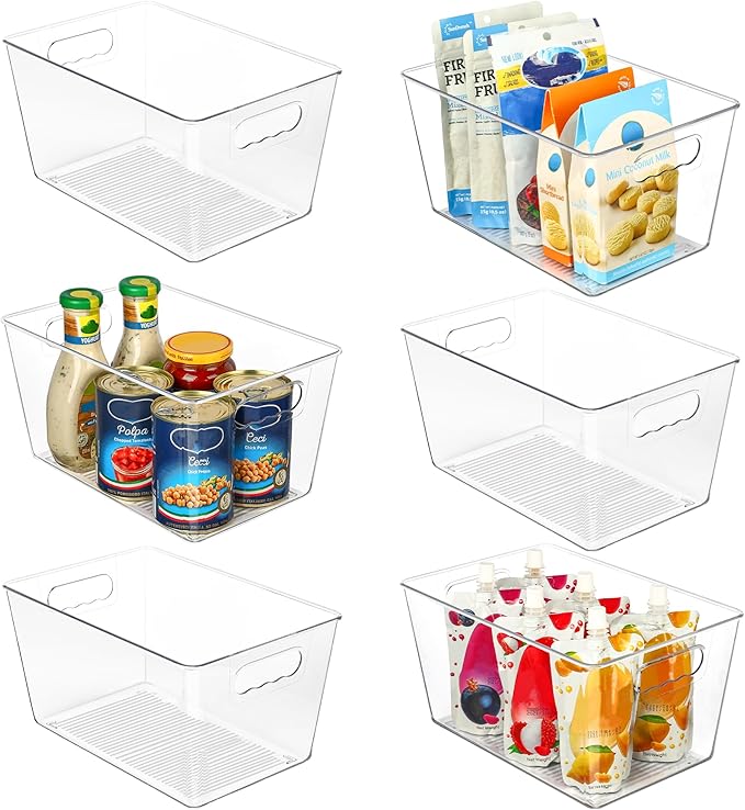 Vtopmart Clear Plastic Pantry Organizer Bins, Countertops, Freezer Organization by Vtopmart