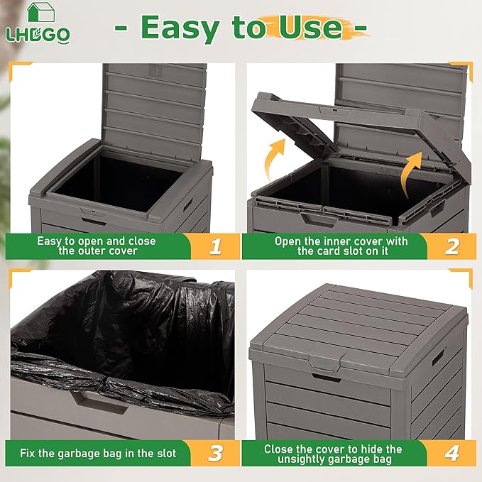 Outdoor Trash Can, 31 Gallon Garbage Can - Image 5