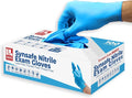 Synsafe 4 Mil - Blue Nitrile Exam Gloves –Disposable Latex Free & Powder Free – by LONDONLABS