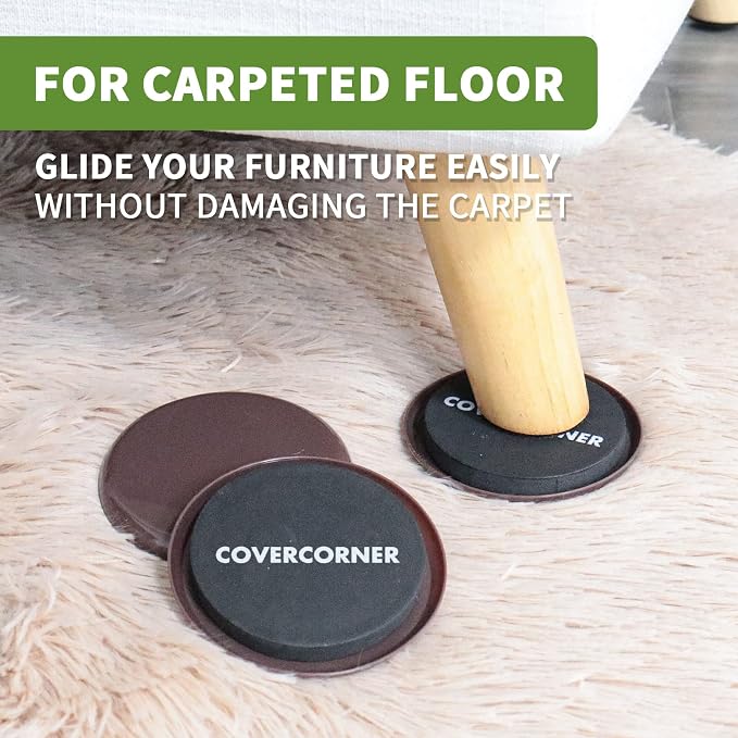 Furniture Sliders for Carpet 8 PCS - Image 4
