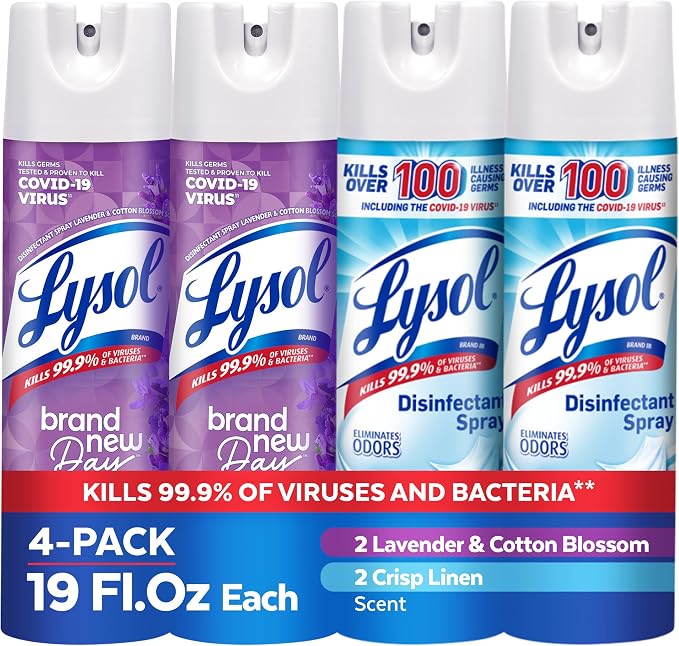Lysol Disinfectant Spray, for Cleaning and Deodorizing, Lavender & Cotton by Unknown