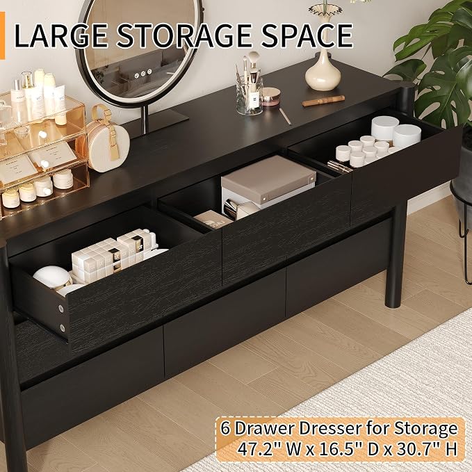 Dresser for Bedroom with 9 Drawers, Wooden TV Stand, Closet Clothes Organizer - Image 5