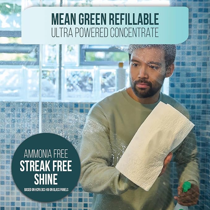 Mean Green Refillable Ultra Powered CONCENTRATE Glass Cleaner, 14.3 Ounce 2-Pack - Image 3